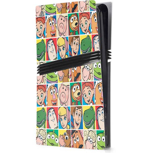 Disney Toy Story Characters Collage faces PS5 Pro Console Skin